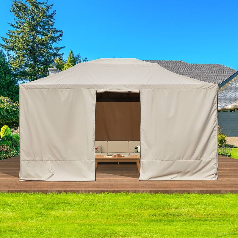EROMMY Winter Gazebo Cover, Outdoor Cover for Hardtop Gazebos, Enclosed Cover with Sidewalls and Mesh Windows - 12' x 14' - Premium
