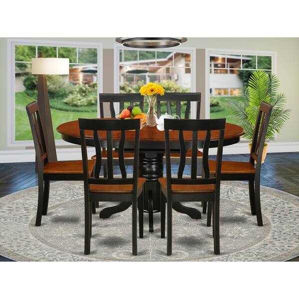 Shop 7 Piece Oval Table With Leaf And 6 Solid Dining Chairs On
