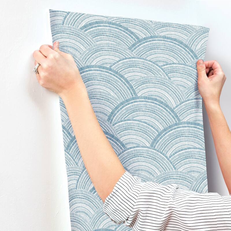 A-Street Prints Encircle Indigo Geometric Wallpaper