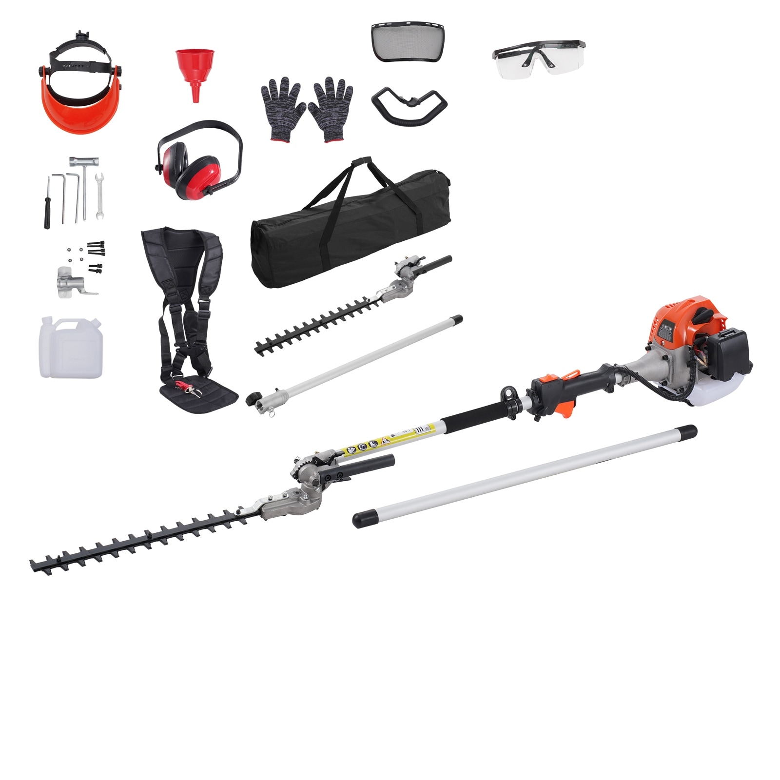 Gas Hedge Trimmer, Gas Powered Handheld Hedge Trimmer with Dual Sided Dual Action Blade
