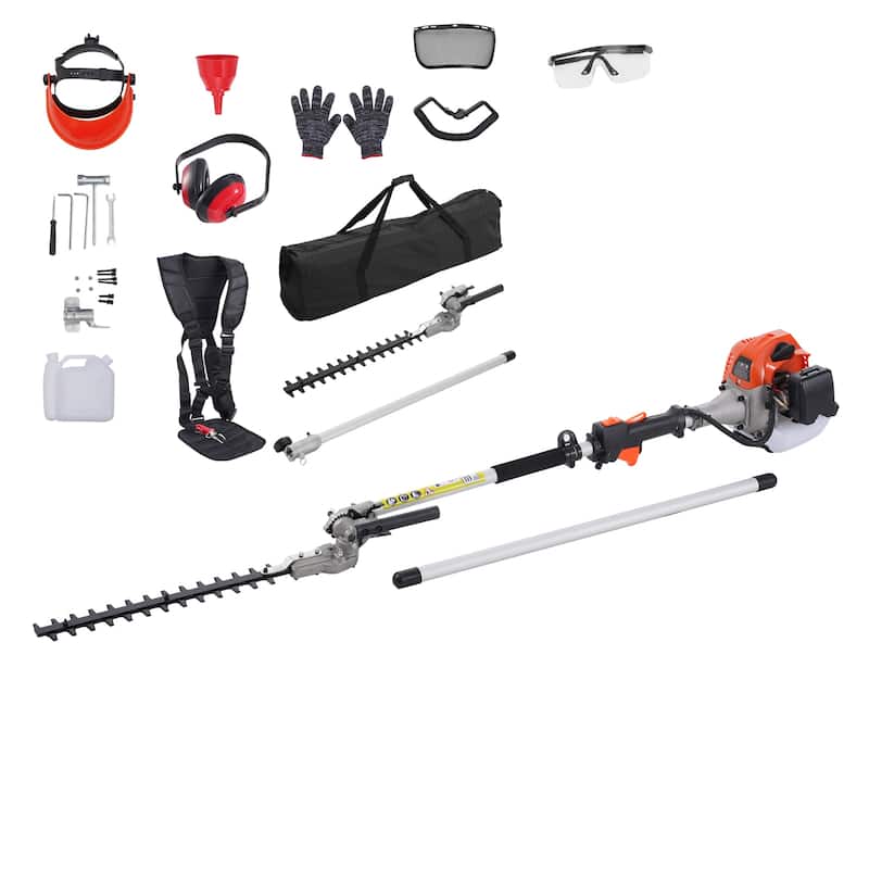Gas Hedge Trimmer, Gas Powered Handheld Hedge Trimmer with Dual Sided Dual Action Blade - Single hedge trimmer high branch shears