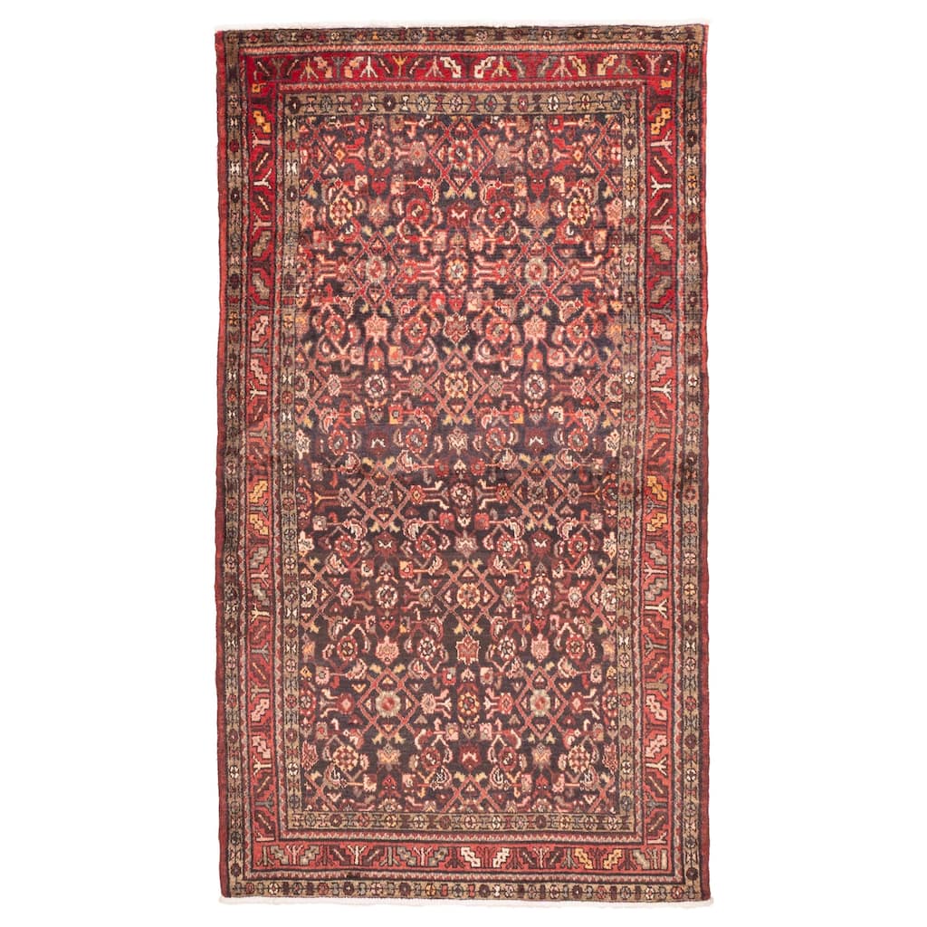 ECARPETGALLERY Hand-knotted Andelz Black, Red Wool Rug - 3'7 x 6'7