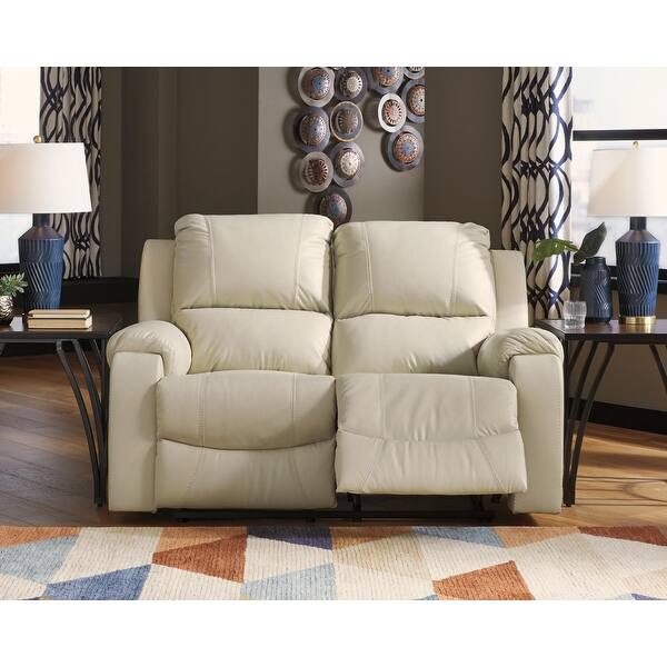 slide 2 of 4, Rackingburg White/Cream Contemporary Reclining Loveseat Cream