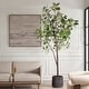 preview thumbnail 4 of 2, Uttermost 60246 Eden 108" Tall Fig Tree Artificial Plant in a Concrete - Green / Characoal