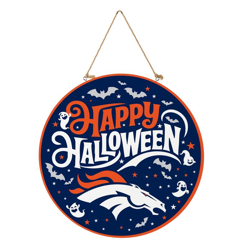 Denver Broncos 18" x 18" Halloween Door Décor Wall Sign