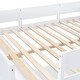 preview thumbnail 10 of 15, Full Size Loft Bed with Desk, Shelf, and Storage, Space-Saving Design with Solid Pine Wood Construction and Guardrails, White