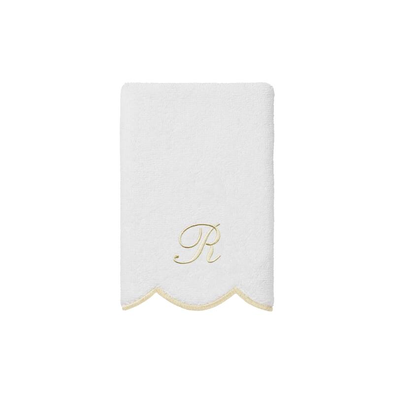 Authentic Hotel and Spa 100% Turkish Cotton Beige ADORNIA Scallop Personalized 3 Piece Towel Set - 3 Piece Set
