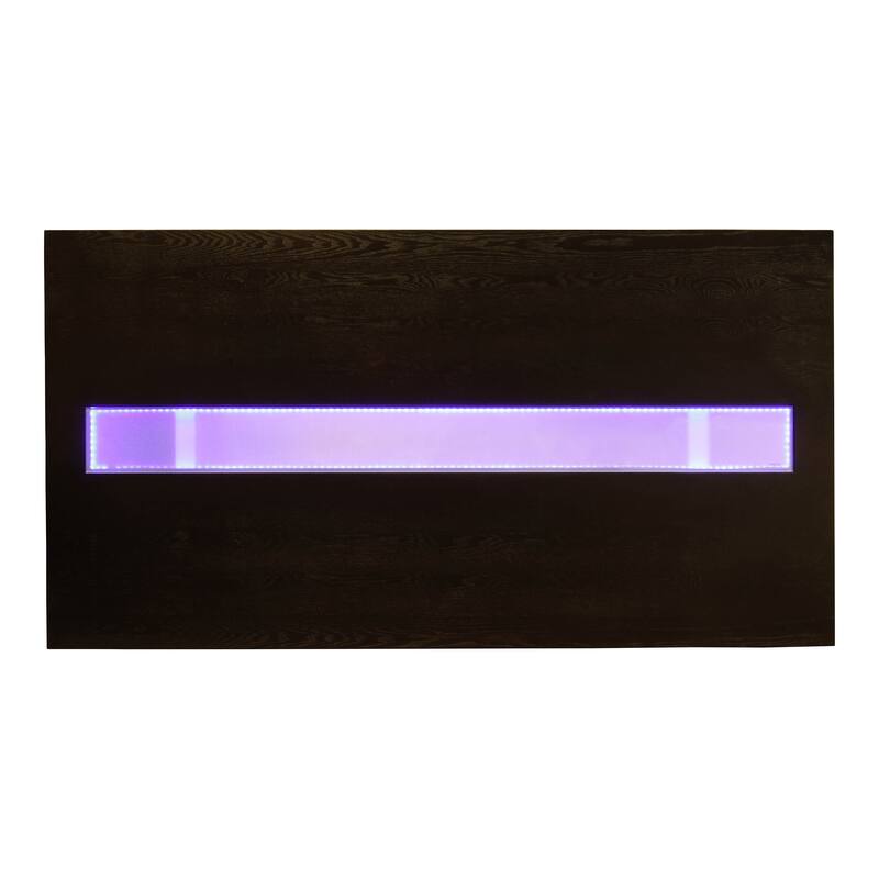 Furniture of America Lumina Contemporary 76-inch Glass Dining Table With LED