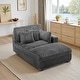 preview thumbnail 81 of 174, 41" W Plush Corduroy Chaise Lounge with Pillows