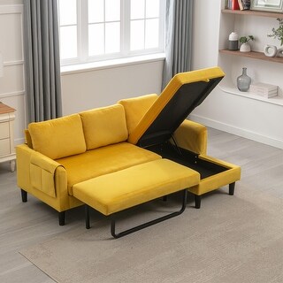 Reversible Sleeper Sectional Sofa with Storage Chaise - Bed Bath ...