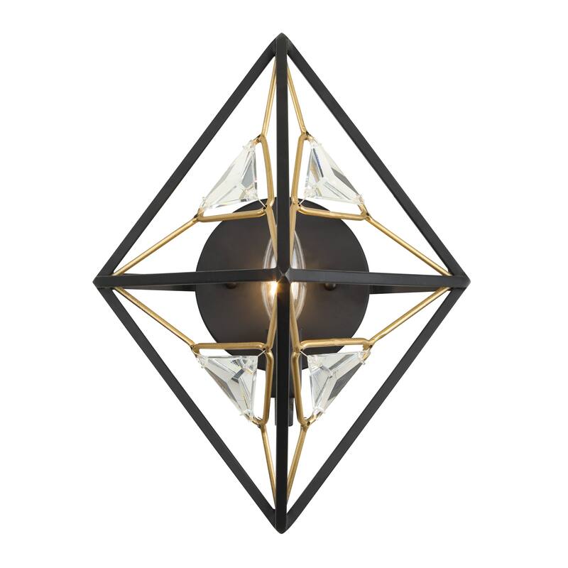 Varaluz Marcia 1-Light Wall Sconce - Matte Black/French Gold