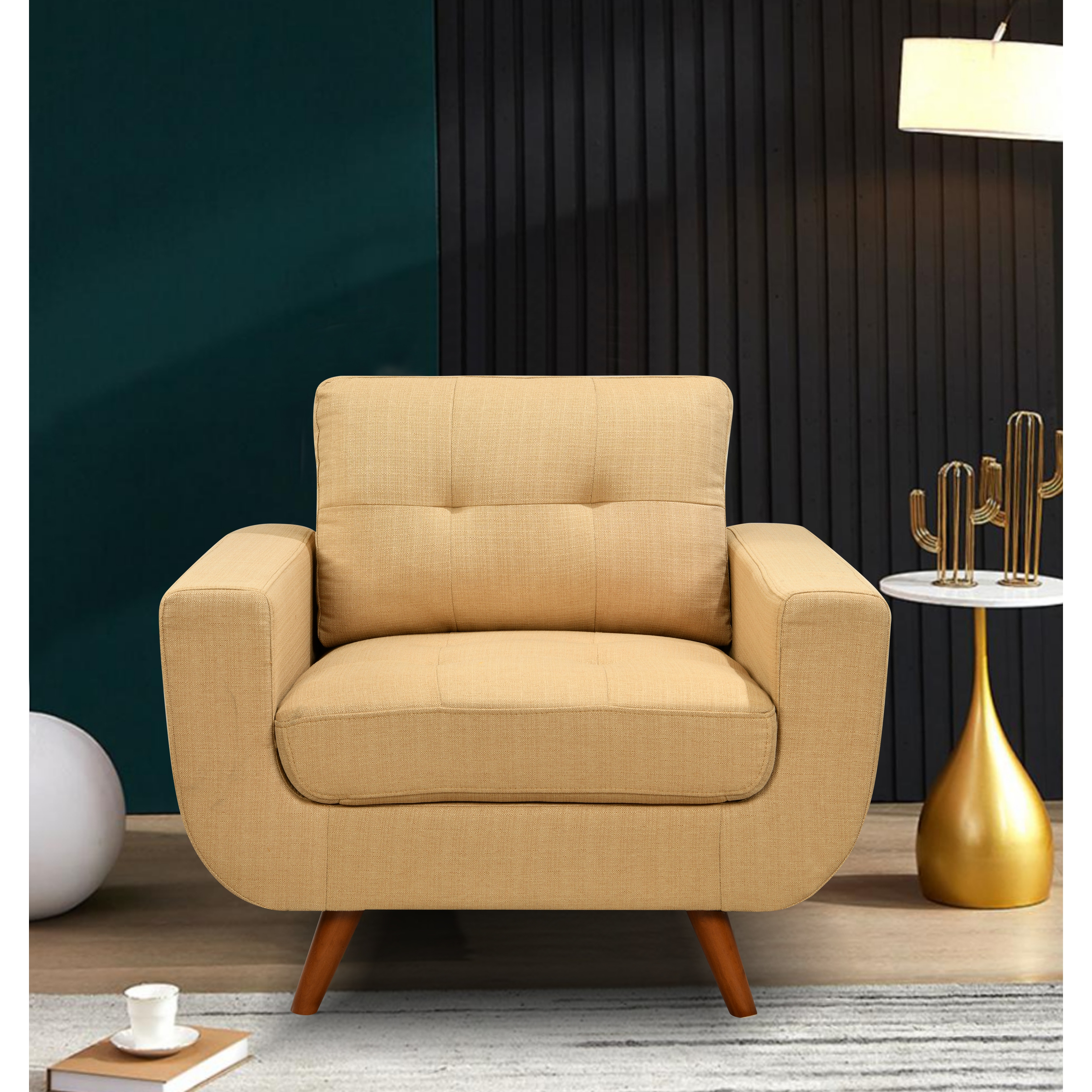 Yellow outlet tufted chair