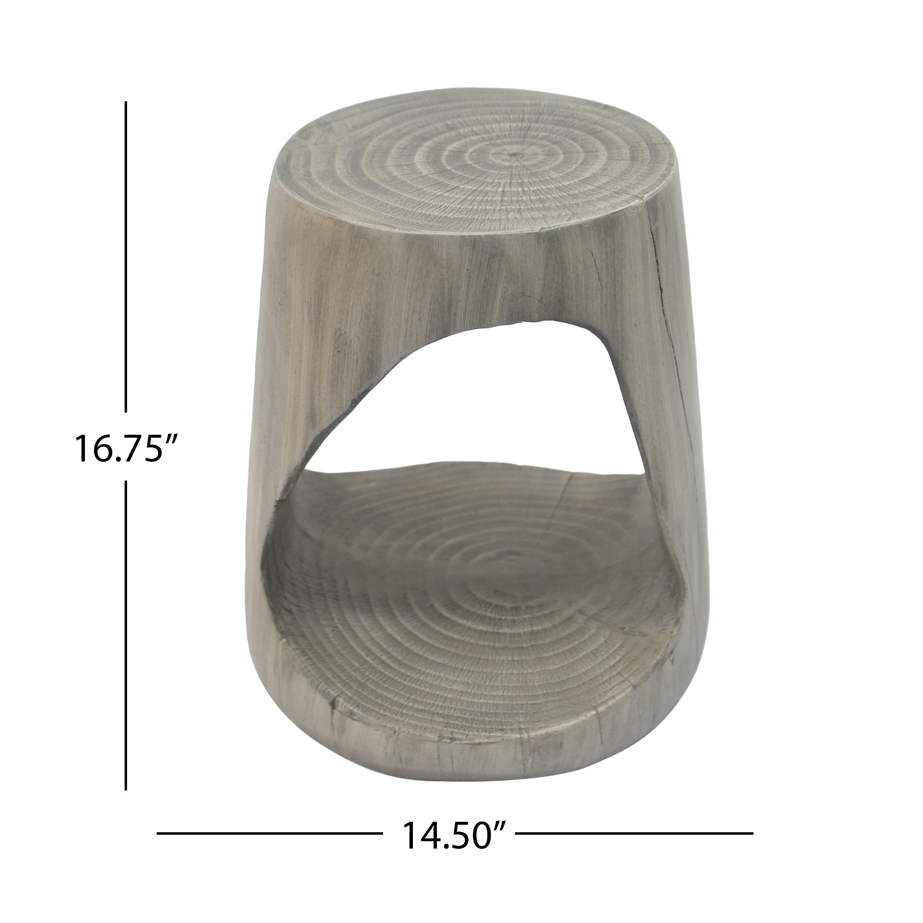Roomfitters MGO Side Table with Rounded Triangle Cutout Design