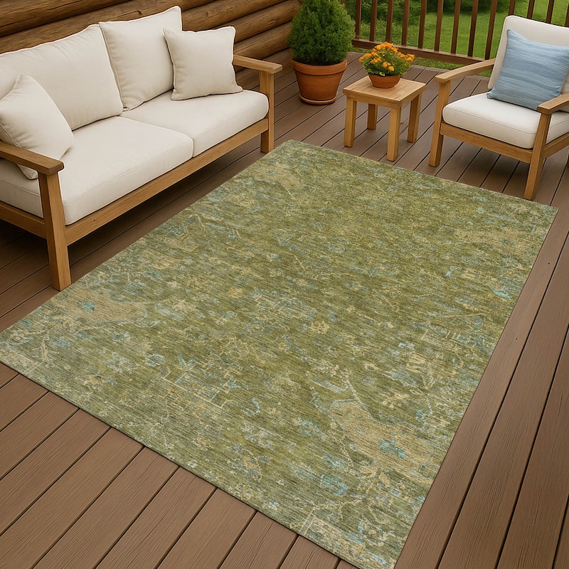 Machine Washable Indoor/ Outdoor Traditional Chelsea Chantille Rug