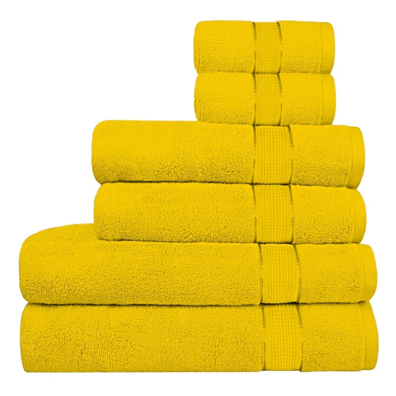 100% Ringspun Cotton Absorbent | 600 GSM | 6-Piece Bathroom Towel Set | Absorbent & Quick Dry - 27''x54''