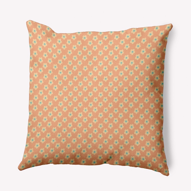 Flower Power Decorative Throw Pillow - Orange - 18" x 18"