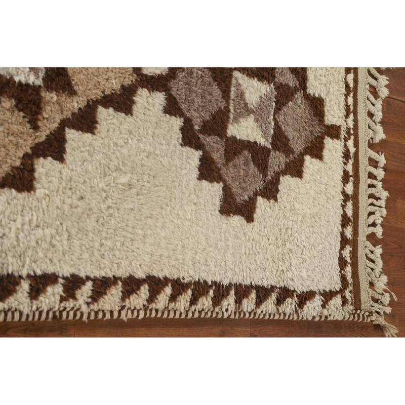 Anatolian Beige Turkish Runner Rug Hand-knotted Wool Carpet - 3'5"x 10'9"