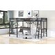 preview thumbnail 4 of 11, Twin Size Metal Loft Bed with Built-in Desks and Guardrails, Black