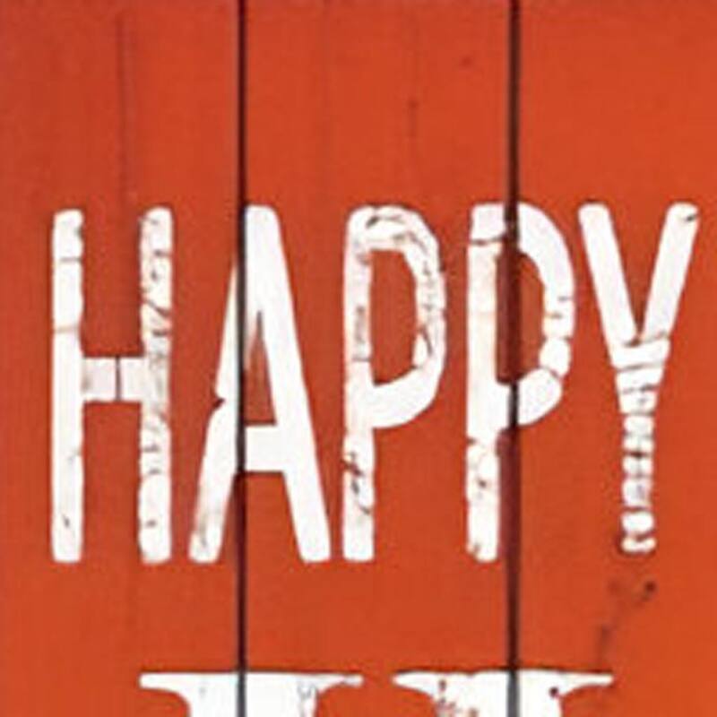 HomeRoots 72" Orange Solid Wood Happy Harvest Porch Sign