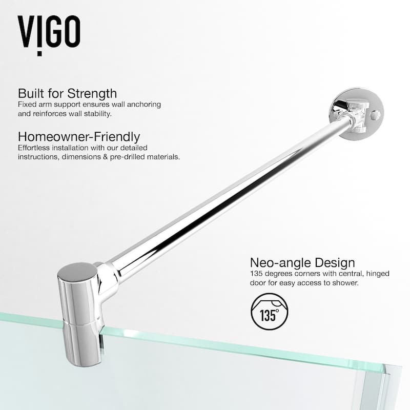 VIGO Verona Frameless Hinged Neo-Angle Shower Enclosure