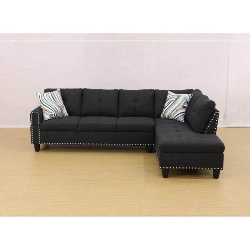 KISRAIS 97.5" Wide 2-Piece Upholstered Sectional Sofa Set for Small Space