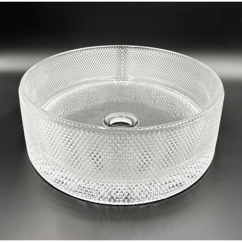 CastelloUSA Decorative 20" Oval Crystal Rectangle Glass Sink