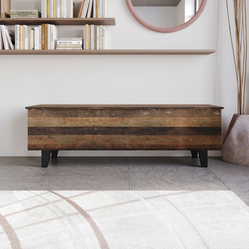Clayfell Auburn Storage Cabinet Bench - Vintage Oak