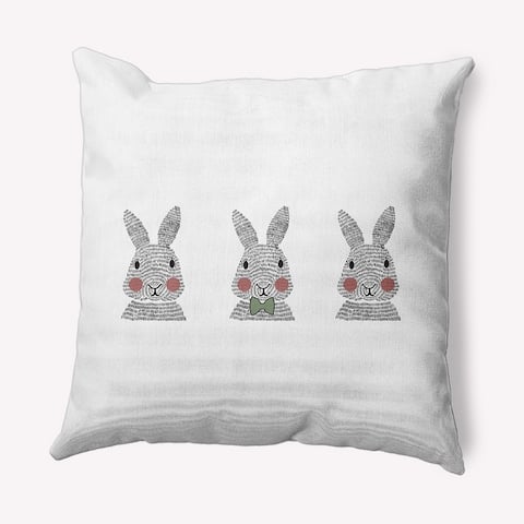 Bunny Triplets Easter Decorative Throw Pillow