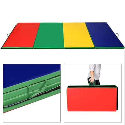 4'x10'x2'' Gymnastics Mat Folding Anti-Tear Gymnastics Panel Mats