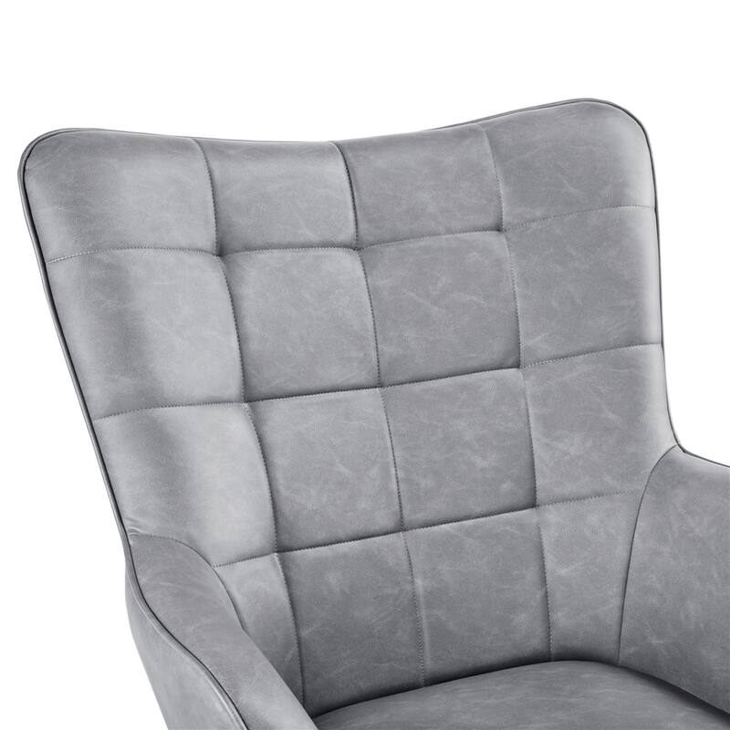 Yaheetech Faux Leather Chair Tufted Accent Chair for Living Room