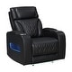 preview thumbnail 4 of 10, Jazz 37"W Leather Aire Transformer Power Reclining Chair w/Power Headrest, LED Lights, USB & USB-C Ports, Storage & Cupholders
