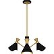 preview thumbnail 3 of 8, Arden 3-Light Matte Black Chandelier