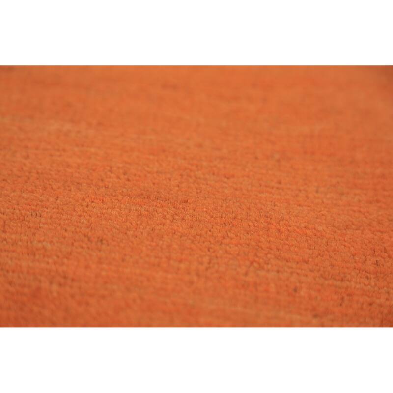 Orange Gabbeh Modern Area Rug Hand-Knotted Wool Carpet - 4'10" x 6'8"