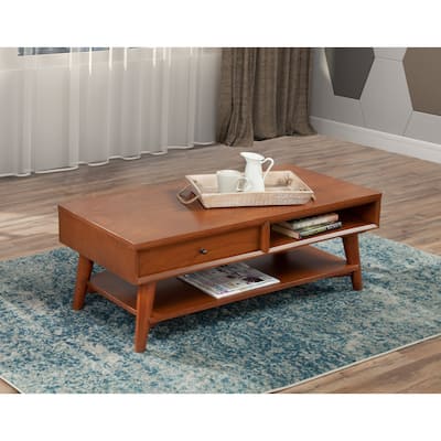 Alpine Furniture Flynn Mid Century Modern 1 Drawer Coffee Table