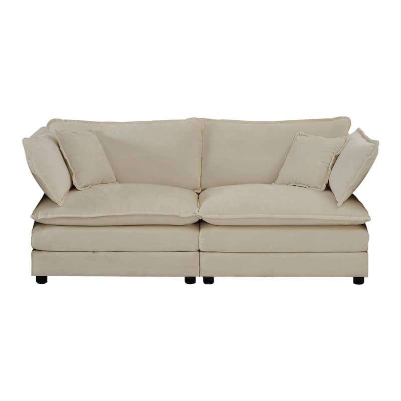 Cloud Chenille Upholstered Modular Sectional Sofa with DIY Combination Design
