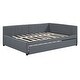 preview thumbnail 7 of 10, Classic Design Upholstered Daybed with Pull Out Trundle Sofa Bed, Space-saving, No Box Spring Needed, Full Size, Grey