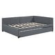 preview thumbnail 20 of 98, L-Shaped Backrest Daybed Upholstered Daybed Frame Classic Wood Slats Design with 2 Storage Drawers or Trundle, Full Size