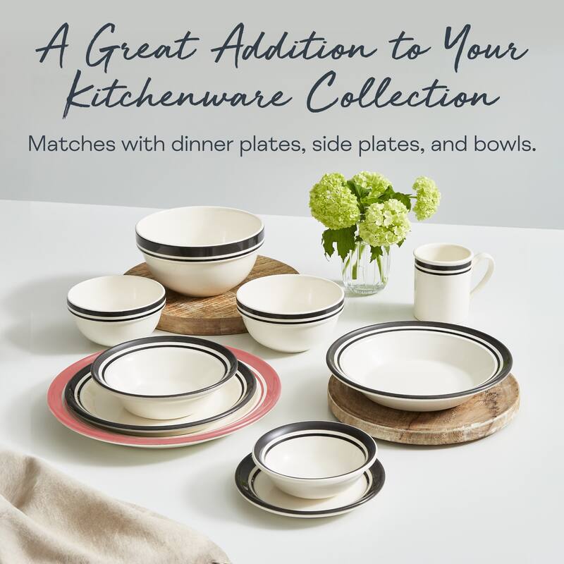 Portmeirion Set of 4 Potters Stripe Salad Plates - 8" D x 1" H