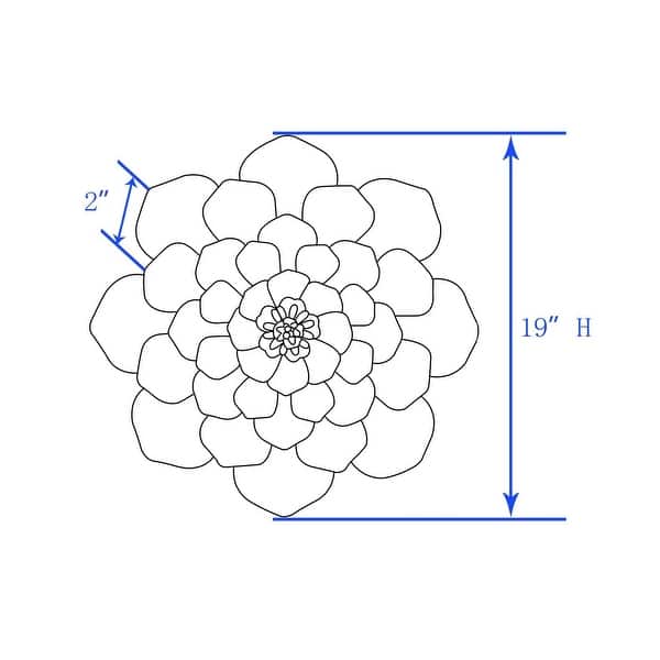 Green, Gold, and White Muted Metal Flower Wall Decor Bed Bath