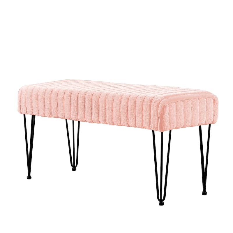 Serenta SuperMink Fauxfur Ottoman Bench