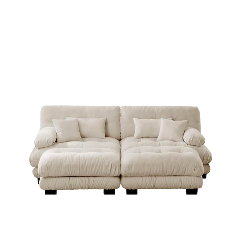 Cloud Couch 2-Seater Sofa with 2 Convertible Ottomans