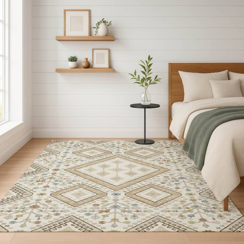 Machine Washable Indoor/ Outdoor Boho Milli Chantille Rug