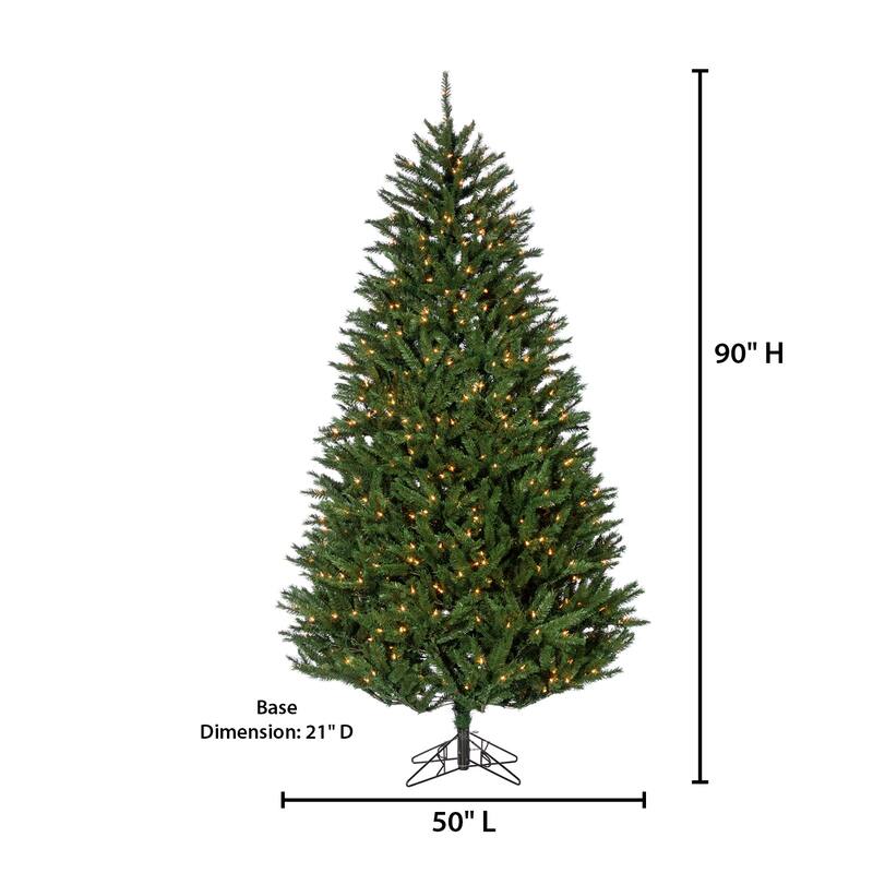 7.5 Foot New England Pine with 800 Clear Lights