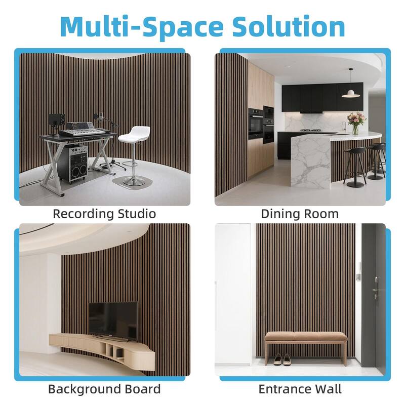 Art3d Flex Acoustic 3D Wall Panel 95.3"x23.8" Walnut
