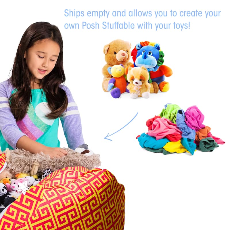 Kids' Stuffed Animal Storage Bean Bag Chair Cover or Toy Organizer