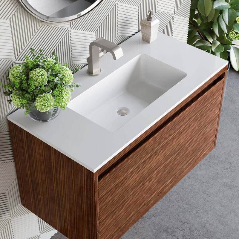 James Martin Vanities 805-V35.4-GW Mantova 36" Wall Mounted Single