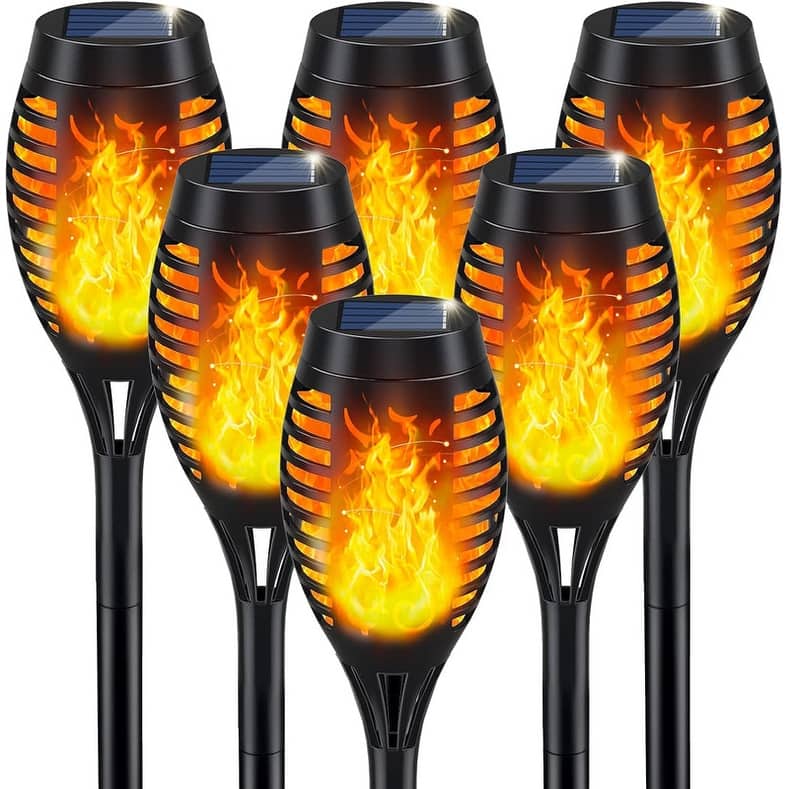 Solar Lights Outdoor, Solar Torch Light with Flickering Flame