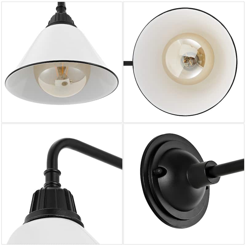 Aurora 9.63" 1-Light Farmhouse Industrial Indoor/Outdoor Iron LED Gooseneck Arm Outdoor Sconce, by JONATHAN Y - 9.63