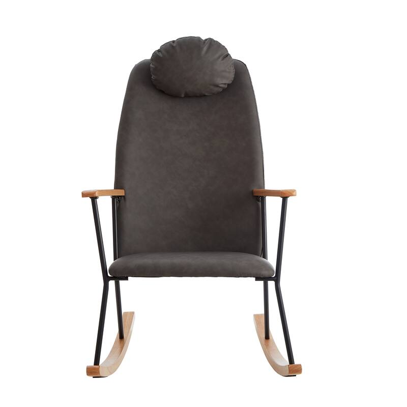 Accent Rocking Chair with Adjustable Headrest Pillow