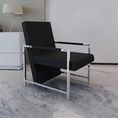 vidaXL Cube Armchair White Faux Leather